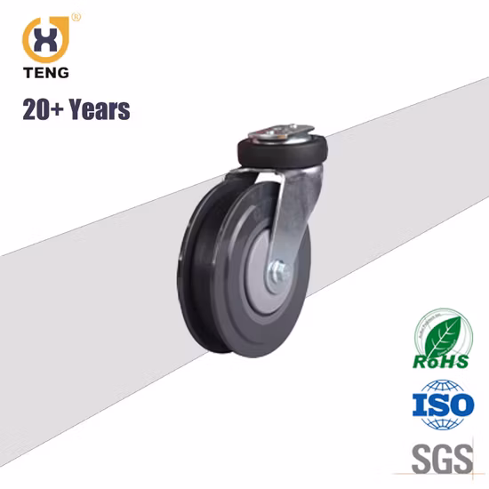 Industry 5 Inch Swivel Ball Bearing TPE Thread Stem Trolley Wheel Castor Wheel Caster for Shopping Trolley Cart