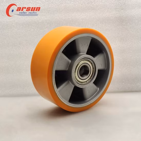 8 Inch Heavy Duty Caster with PU Double Ball Bearing Wheel