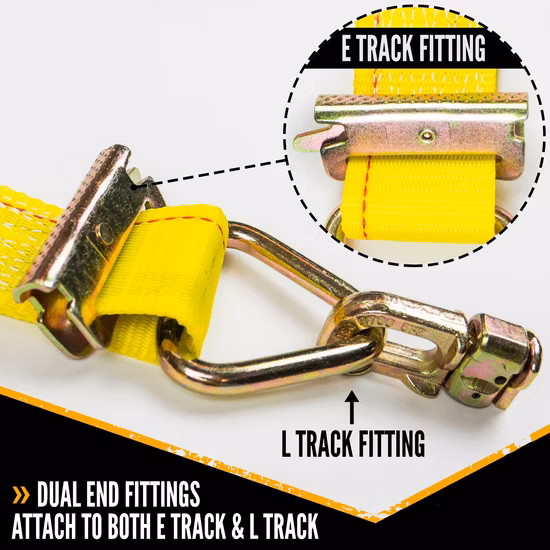 2 Inch 50mm Ratchet Straps Ratchet Tie Down with E Track Fitting